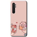 MRCİLETİSİM (mrc115650) Meyveli Süt Kılıf HD Desen Baskılı Arka Kapak+Temperli Cam Xiaomi Mi Note 10 Lite ile uyumlu
