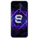 MRCİLETİSİM mrc115999 Dark Neon Yaprak S Harfi Kılıf Baskılı Kapak Tam Ekran Koruyucu Oppo A9 2020 ile uyumlu