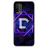 MRCİLETİSİM (mrc11635) Dark Neon Yaprak D Harfi Kılıf Baskılı Kapak Tam Kaplayan Mat Seramik Xiaomi Redmi 9T ile uyumlu