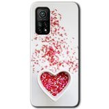 MRCİLETİSİM (mrc116840) Kalpli Şekerleme Kılıf HD Desen Baskılı Arka Kapak+Temperli Cam Xiaomi Mi 10T ile uyumlu