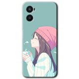 MRCİLETİSİM mrc117423 Happy Girl Kılıf Baskılı Kapak Tam Ekran Koruyucu Oppo Reno 3 ile uyumlu