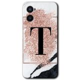 MRCİLETİSİM mrc117482 Pembe Mermer Desenli T Harfi Kılıf Baskılı Kapak Tam Ekran Koruyucu Oppo Reno 3 ile uyumlu
