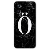 MRCİLETİSİM mrc117549 Siyah Mermer Desenli Ö Harfi Kılıf Baskılı Kapak Tam Ekran Koruyucu Oppo Reno 3 ile uyumlu