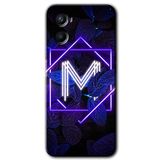 MRCİLETİSİM mrc117631 Dark Neon Yaprak M Harfi Kılıf Baskılı Kapak Tam Ekran Koruyucu Oppo Reno 3 ile uyumlu