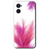 MRCİLETİSİM mrc117699 Pembe Tüy Kılıf Baskılı Kapak Tam Ekran Koruyucu Oppo Reno 3 ile uyumlu