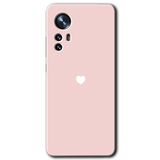 MRCİLETİSİM (mrc118232) Sade Kalp Kılıf HD Desen Baskılı Arka Kapak+Temperli Cam Xiaomi Mi 12 Pro ile uyumlu