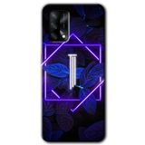 MRCİLETİSİM (mrc1192) Dark Neon Yaprak I Harfi Kılıf Baskılı Kapak Tam Kaplayan Mat Seramik Oppo A74 ile uyumlu