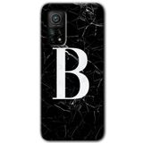 MRCİLETİSİM (mrc119429) Siyah Mermer Desenli B Harfi Kılıf HD Desen Baskılı Arka Kapak Xiaomi Mi 10T ile uyumlu