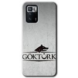 MRCİLETİSİM mrc119790 Göktürk Kılıf Baskılı Kapak Tam Ekran Koruyucu Poco x3 GT ile uyumlu