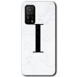 MRCİLETİSİM (mrc119948) Beyaz Mermer Desenli I Harfi Kılıf HD Desen Baskılı Arka Kapak Xiaomi Mi 10T Pro ile uyumlu
