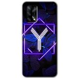 MRCİLETİSİM (mrc120) Dark Neon Yaprak Y Harfi Kılıf Baskılı Kapak Tam Kaplayan Mat Seramik Oppo A54 ile uyumlu