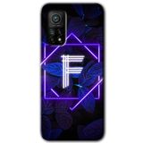 MRCİLETİSİM (mrc120071) Dark Neon Yaprak F Harfi Kılıf HD Desen Baskılı Arka Kapak Xiaomi Mi 10T Pro ile uyumlu
