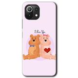 MRCİLETİSİM (mrc120397) Sevgili Ayıcık Kılıf HD Desen Baskılı Arka Kapak Xiaomi Mi 11 Lite ile uyumlu