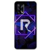MRCİLETİSİM (mrc1213) Dark Neon Yaprak R Harfi Kılıf Baskılı Kapak Tam Kaplayan Mat Seramik Oppo A74 ile uyumlu