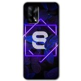 MRCİLETİSİM (mrc1214) Dark Neon Yaprak S Harfi Kılıf Baskılı Kapak Tam Kaplayan Mat Seramik Oppo A74 ile uyumlu