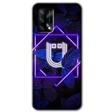 MRCİLETİSİM (mrc1218) Dark Neon Yaprak Ü Harfi Kılıf Baskılı Kapak Tam Kaplayan Mat Seramik Oppo A74 ile uyumlu