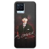 MRCİLETİSİM mrc122548 Kemal Atatürk Kılıf Baskılı Kapak Tam Ekran Koruyucu Realme 8 Pro ile uyumlu