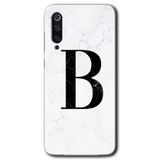 MRCİLETİSİM (mrc123787) Beyaz Mermer Desenli B Harfi Kılıf HD Desen Baskılı Arka Kapak Xiaomi Mi 9 SE ile uyumlu