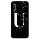 MRCİLETİSİM (mrc123854) Siyah Mermer Desenli U Harfi Kılıf HD Desen Baskılı Arka Kapak Xiaomi Mi 9 SE ile uyumlu