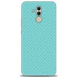 MRCİLETİSİM (mrc12456) Tam Ekran Koruyucu Kılıf HD Baskılı Kılıf Mavi Mozaik Huawei Mate 20 Lite ile uyumlu