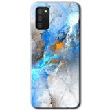 MRCİLETİSİM mrc1246 Mavi Buzul Kılıf Baskılı Kapak 5D Tam Kaplayan Cam Samsung Galaxy A02s ile uyumlu