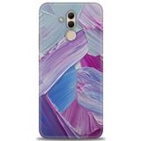 MRCİLETİSİM (mrc12485) Tam Ekran Koruyucu Kılıf HD Baskılı Kılıf Purple Huawei Mate 20 Lite ile uyumlu
