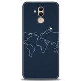 MRCİLETİSİM (mrc12508) Tam Ekran Koruyucu Kılıf HD Baskılı Kılıf Uçak ve Dünya Huawei Mate 20 Lite ile uyumlu