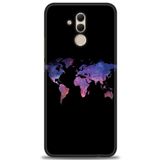 MRCİLETİSİM (mrc12594) Tam Ekran Koruyucu Kılıf HD Baskılı Kılıf Dünya Haritası Huawei Mate 20 Lite ile uyumlu