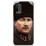 MRCİLETİSİM mrc126377 Başkomutan Atatürk Kılıf Baskılı Kapak Tam Ekran Koruyucu Xiaomi Redmi 9T ile uyumlu