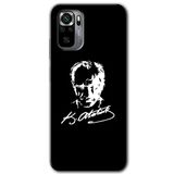 MRCİLETİSİM mrc126920 Atatürk Silüet İmza Kılıf Baskılı Kapak Tam Ekran Koruyucu Xiaomi Redmi Note 10 ile uyumlu