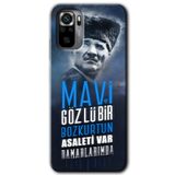 MRCİLETİSİM mrc126934 Bozkurt Atatürk Kılıf Baskılı Kapak Tam Ekran Koruyucu Xiaomi Redmi Note 10 ile uyumlu