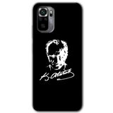 MRCİLETİSİM mrc127470 Atatürk Silüet İmza Kılıf Baskılı Kapak Tam Ekran Koruyucu Xiaomi Redmi Note 10s ile uyumlu