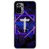 MRCİLETİSİM (mrc12766) Dark Neon Yaprak T Harfi Kılıf Baskılı Kapak Tam Kaplayan Mat Seramik Xiaomi Redmi Note 10s ile uyumlu