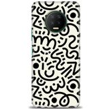 MRCİLETİSİM (mrc12778) Tam Ekran Koruyucu Kılıf HD Baskılı Kılıf Siyah Beyaz Infinix Note 7 ile uyumlu