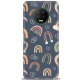 MRCİLETİSİM (mrc12780) Tam Ekran Koruyucu Kılıf HD Baskılı Kılıf Gökyüzü Kalp Infinix Note 7 ile uyumlu