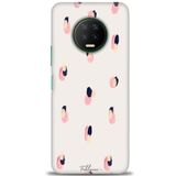 MRCİLETİSİM (mrc12799) Tam Ekran Koruyucu Kılıf HD Baskılı Kılıf Pembe Lacivert Infinix Note 7 ile uyumlu