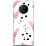 MRCİLETİSİM (mrc12801) Tam Ekran Koruyucu Kılıf HD Baskılı Kılıf Pembe ve Benekler Infinix Note 7 ile uyumlu