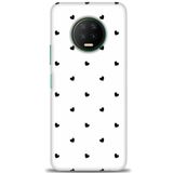 MRCİLETİSİM (mrc12819) Tam Ekran Koruyucu Kılıf HD Baskılı Kılıf Siyah Kalpler Infinix Note 7 ile uyumlu