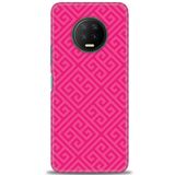 MRCİLETİSİM (mrc12862) Tam Ekran Koruyucu Kılıf HD Baskılı Kılıf Pembe Mozaik Infinix Note 7 ile uyumlu