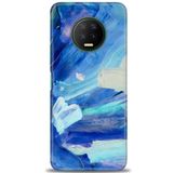 MRCİLETİSİM (mrc12873) Tam Ekran Koruyucu Kılıf HD Baskılı Kılıf Mavi Beyaz Infinix Note 7 ile uyumlu