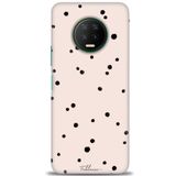 MRCİLETİSİM (mrc12876) Tam Ekran Koruyucu Kılıf HD Baskılı Kılıf Puantiye Infinix Note 7 ile uyumlu