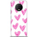 MRCİLETİSİM (mrc12878) Tam Ekran Koruyucu Kılıf HD Baskılı Kılıf Pembe Kalpler Infinix Note 7 ile uyumlu