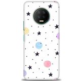 MRCİLETİSİM (mrc12909) Tam Ekran Koruyucu Kılıf HD Baskılı Kılıf Yıldız ve Daireler Infinix Note 7 ile uyumlu