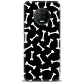 MRCİLETİSİM (mrc12910) Tam Ekran Koruyucu Kılıf HD Baskılı Kılıf Kemikler Infinix Note 7 ile uyumlu