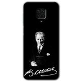 MRCİLETİSİM mrc129118 Atatürk İmza Kılıf Baskılı Kapak Tam Ekran Koruyucu Xiaomi Redmi Note 9s ile uyumlu