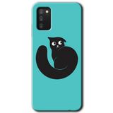 MRCİLETİSİM mrc1296 Cat Vector Kılıf Baskılı Kapak 5D Tam Kaplayan Cam Samsung Galaxy A02s ile uyumlu