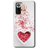 MRCİLETİSİM mrc129791 Kalpli Şekerleme Kılıf Baskılı Kapak Tam Ekran Koruyucu Xiaomi Redmi Note 10 Pro ile uyumlu