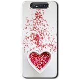 MRCİLETİSİM mrc13191 Kalpli Şekerleme Kılıf Baskılı Kapak 5D Tam Kaplayan Cam Samsung Galaxy A80 ile uyumlu
