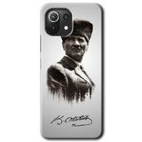 MRCİLETİSİM mrc132454 Mustafa Kemal Atatürk Kılıf Baskılı Kapak Tam Ekran Koruyucu Xiaomi Mi 11 Lite ile uyumlu