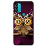 MRCİLETİSİM mrc133736 Owl Bird Branch Kılıf HD Desen Baskılı Arka Kapak + Temperli Cam General Mobile GM 21 Plus ile uyumlu